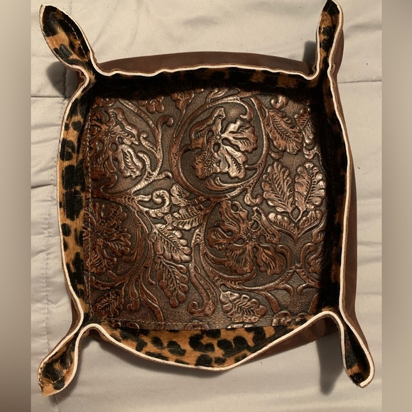 Jewelry - Leather Jewelry Tray Leopard Cowhide